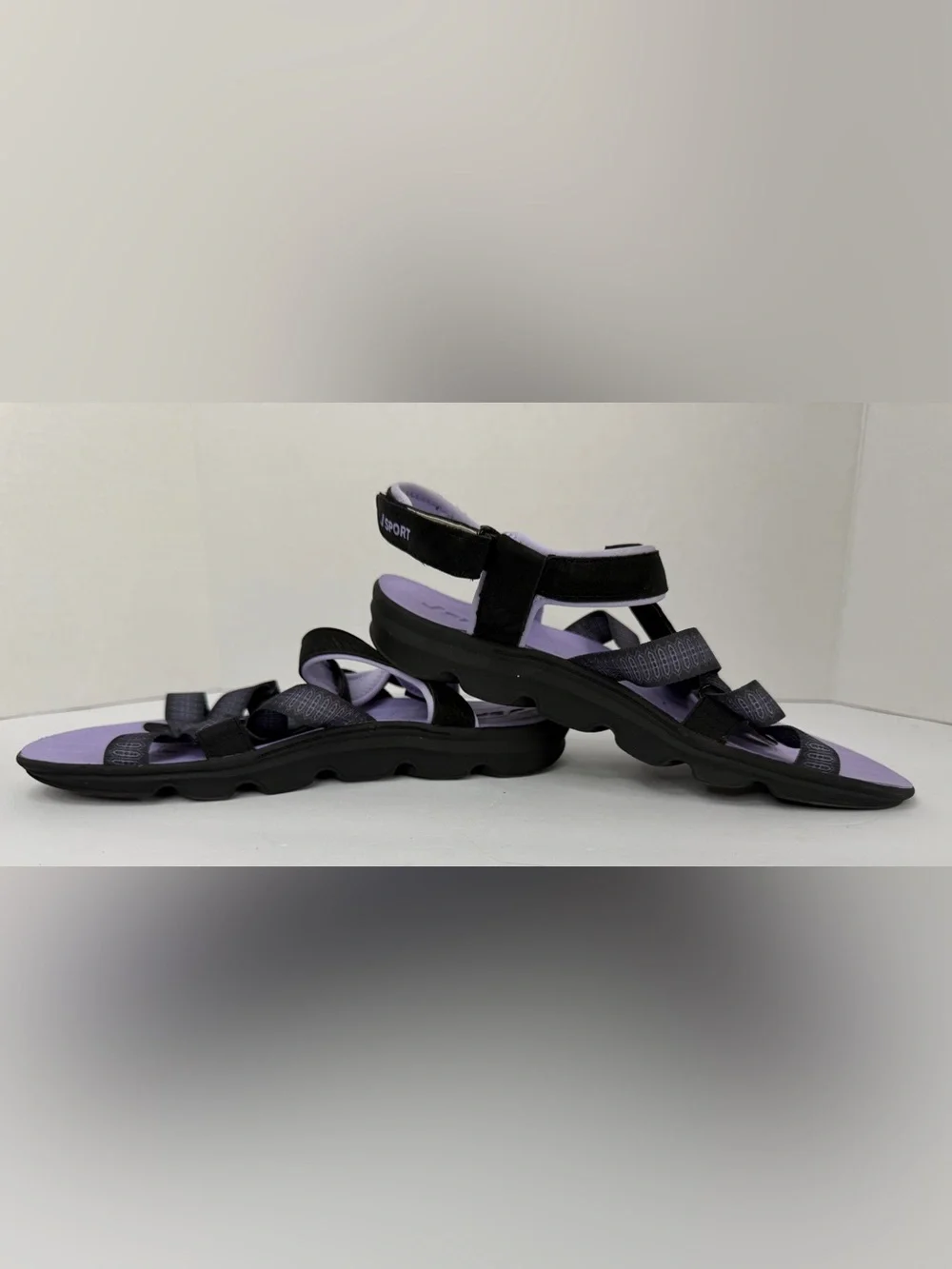 JSport Trail Walking Sandals Purple Black Outdoor Comfort Size 8